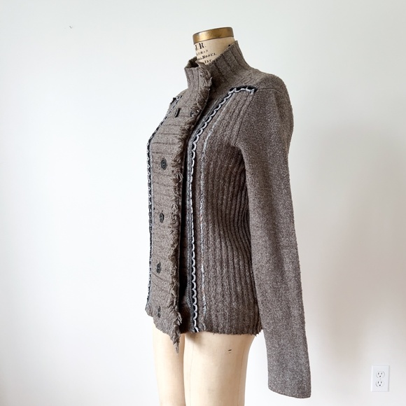 Free People Cuddle Bear Admiral Cardigan Sweater Coat Size Small Boho Fringe - Picture 2 of 10